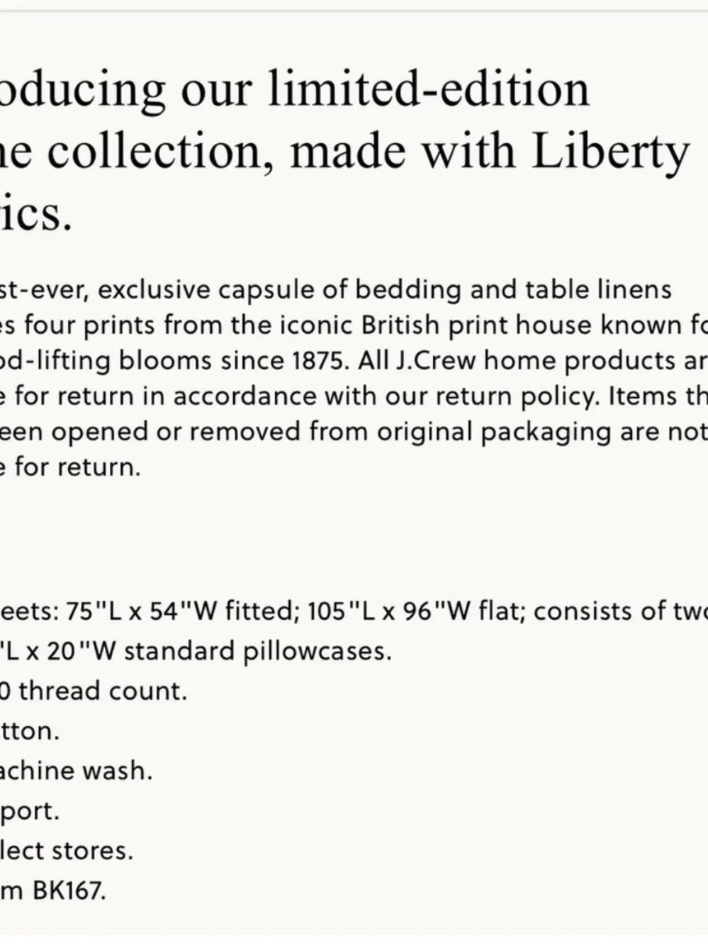 J. Crew x Liberty of London Meadow Song Floral Print Cotton Full Sheet Set